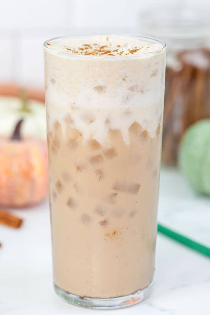 Copycat Starbucks iced pumpkin cream chai latte.