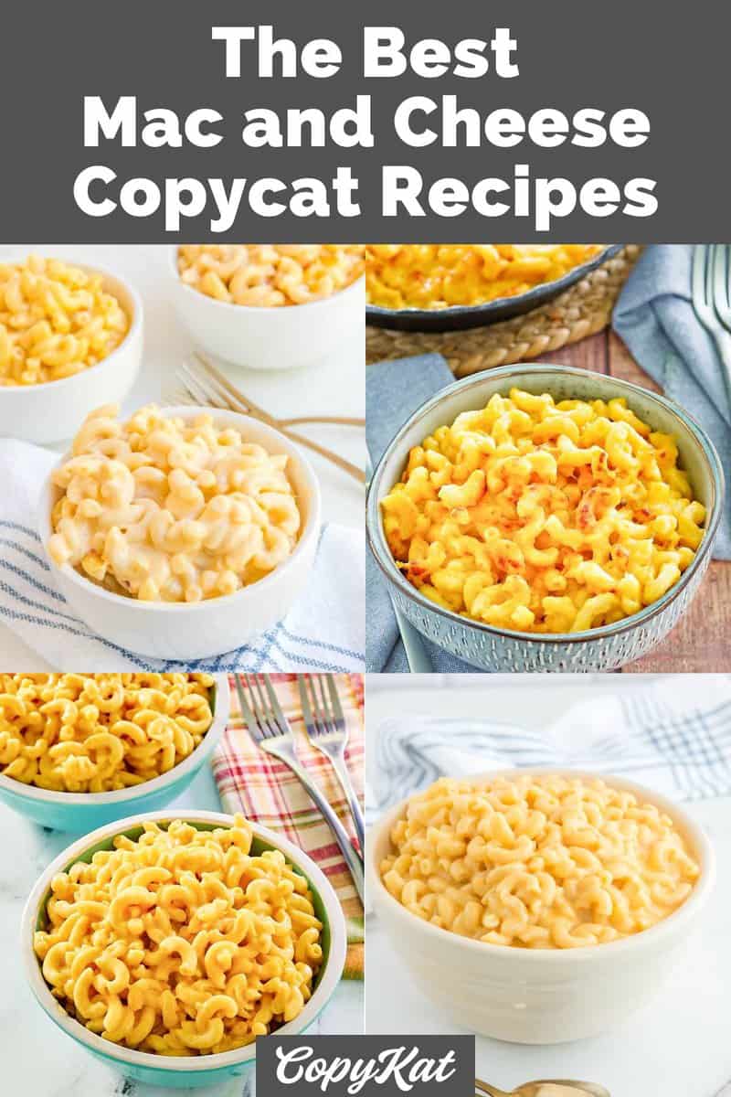 Copycat mac and cheese for four different restaurants.