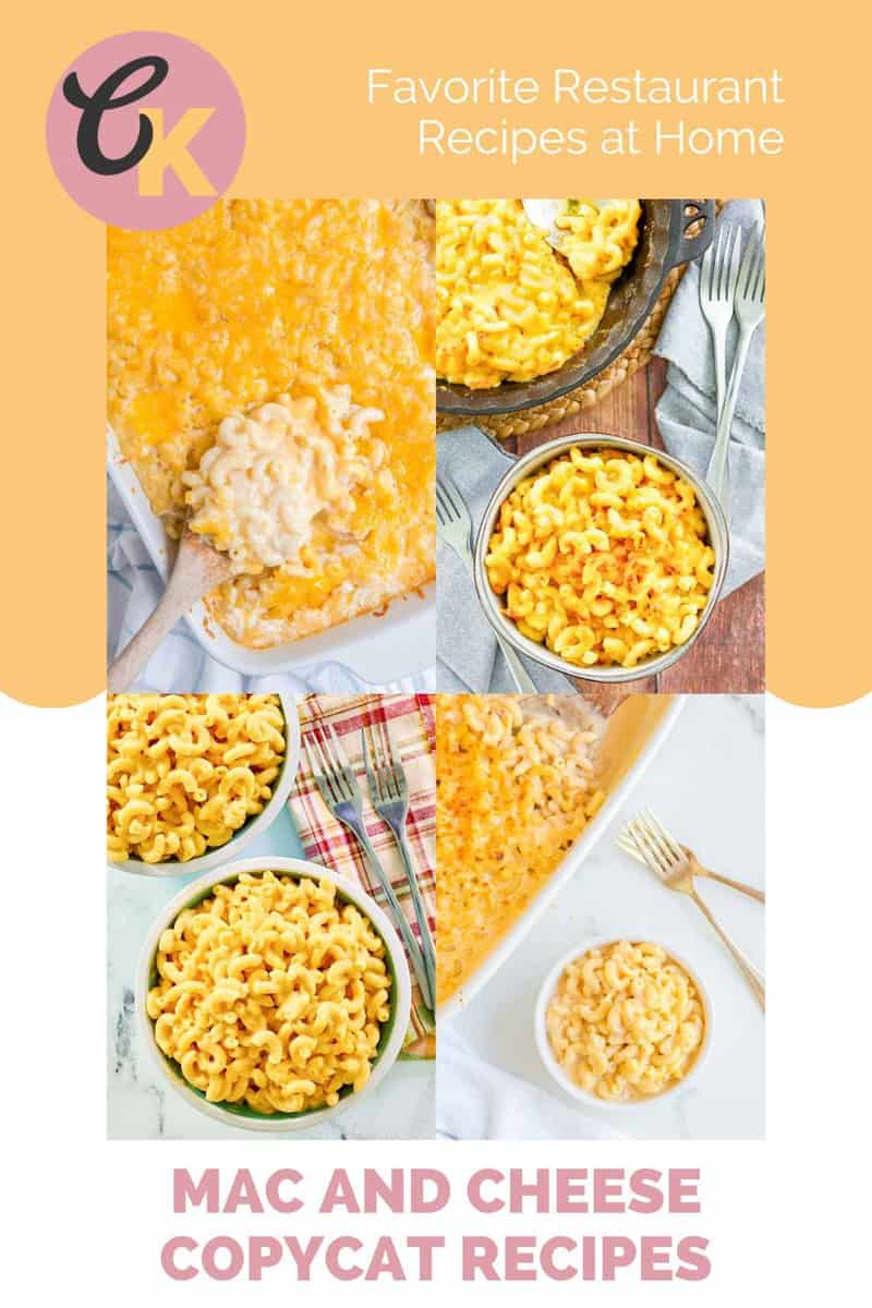 Copycat macaroni and cheese for four restaurants.