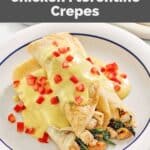 Homemade ihop chicken florentine crepes covered with hollandaise sauce.