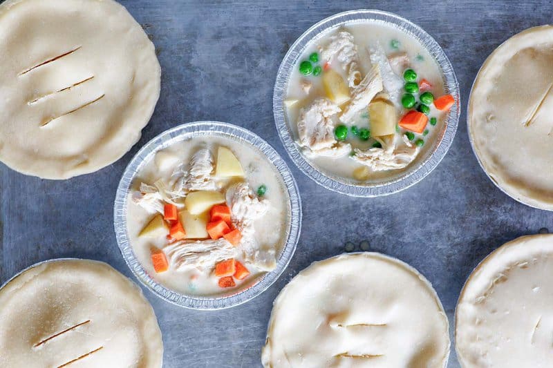 Copycat KFC chicken pot pie before baking.