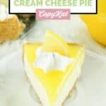 A slice of homemade Marie Callender's lemon cream cheese pie.