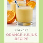 Two glasses of copycat orange julius drinks.