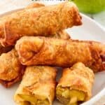 Copycat panda express apple pie eggrolls on a small plate.