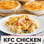 Pot pie made with chicken and vegetables.