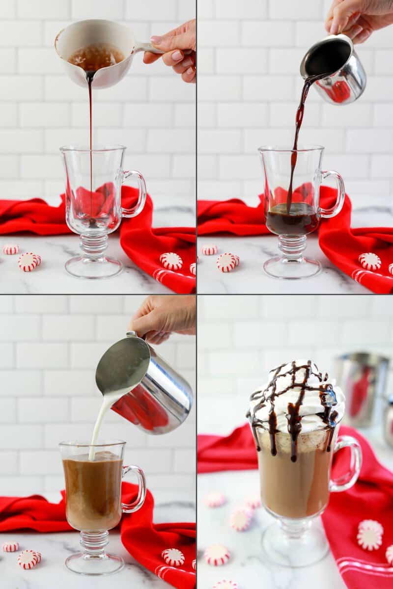 Making copycat McDonald's peppermint mocha.