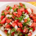 Homemade TGI Friday's pico de gallo in a small bowl.