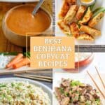 Copycat Benihana ginger dressing, mustard sauce, fried rice, and hibachi steak.