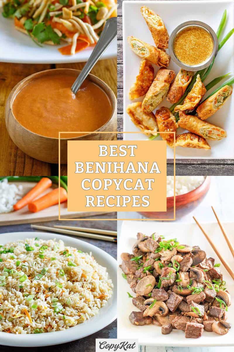 Copycat Benihana ginger dressing, mustard sauce, fried rice, and hibachi steak.