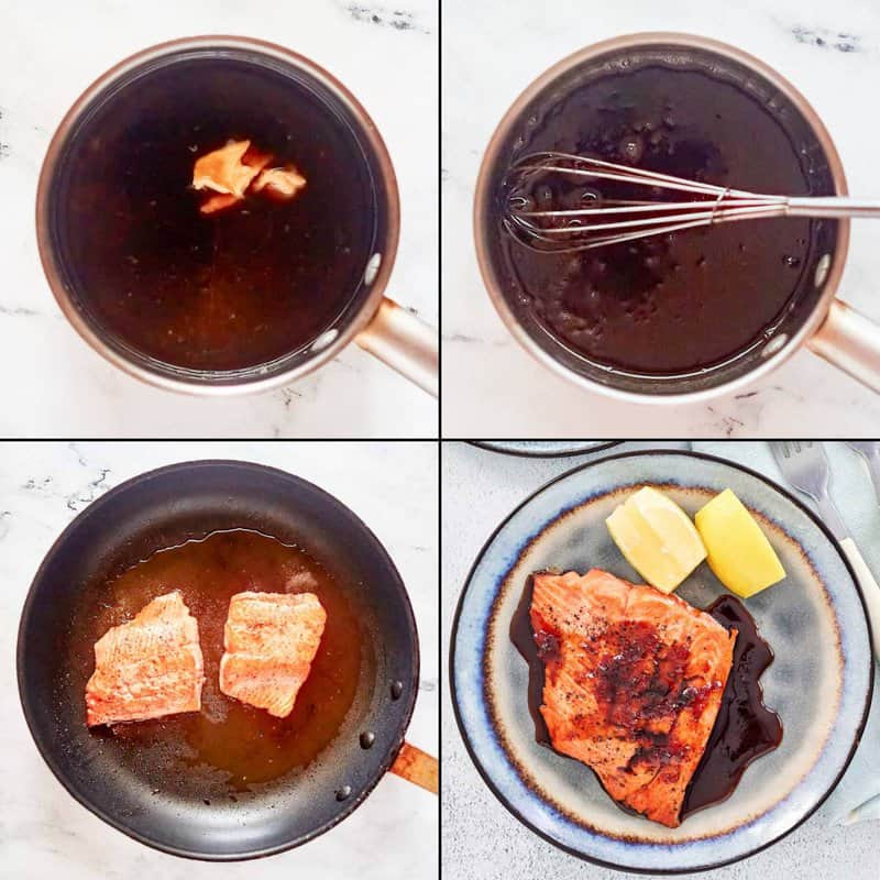 Making copycat Cheddar's bourbon glazed salmon.