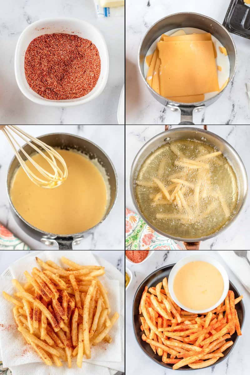 Making and serving copycat Taco Bell nacho fries and sauce.