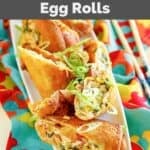 Homemade Chili's southwest egg rolls on a rectangular platter.