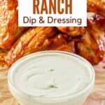 A small bowl of copycat Wingstop ranch dip and dressing.