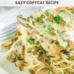 Copycat Cheesecake Factory chicken piccata with angel hair pasta.