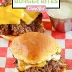 Homemade Chili's big mouth burger bites on parchment paper.