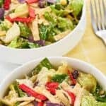 Two bowls of homemade Houston's southwest caesar salad.