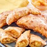 Copycat Taco Bell caramel apple empanadas on a plate.