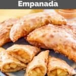 A plate of homemade Taco Bell caramel apple empanadas.