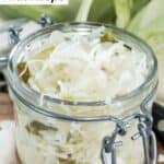 Homemade coleslaw that keeps in a glass jar.