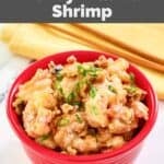 Homemade Panda Express honey walnut shrimp in a small bowl and chopsticks behind it.