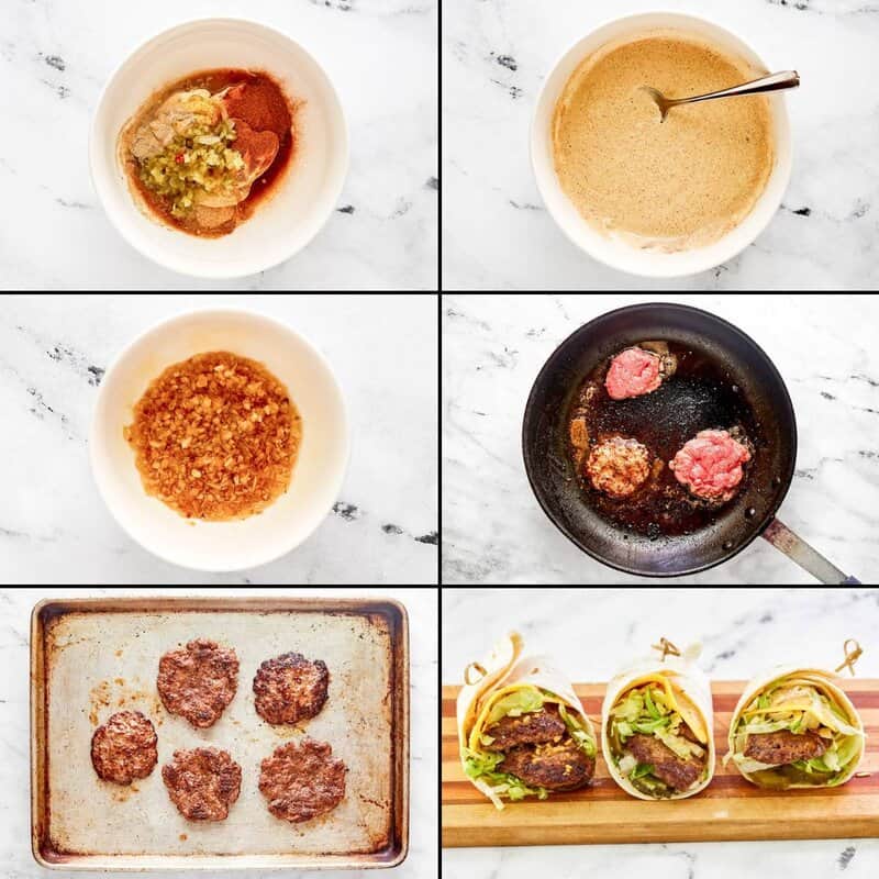 Making copycat McDonald's big mac wraps.