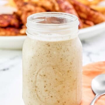 Copycat Popeyes blackened ranch in a mason jar.