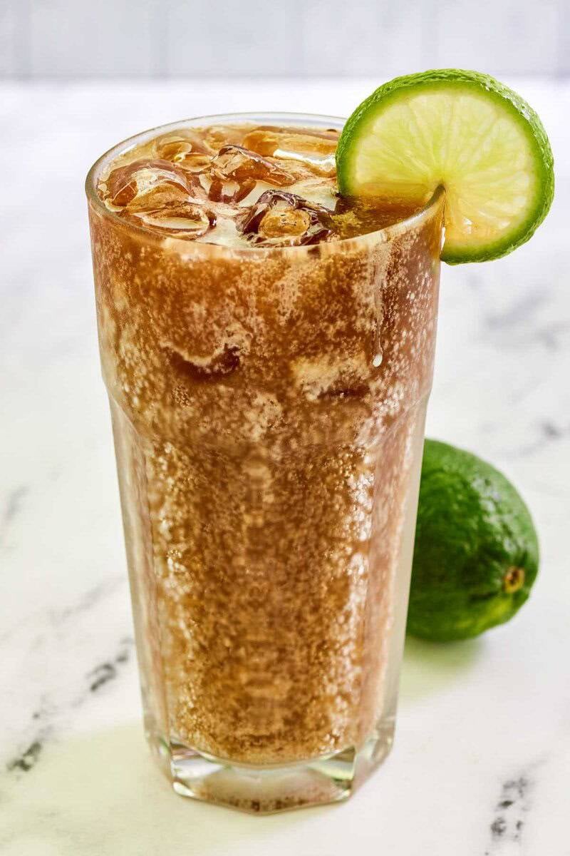 Copycat sonic dirty diet coke in a tall glass.