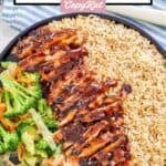 Homemade Teriyaki Madness chicken teriyaki with mixed veggies and brown rice.