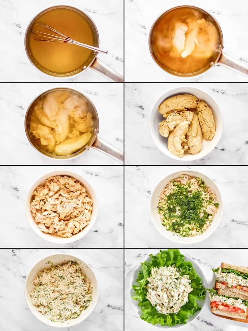 Making copycat chicken salad chick dill-icious chicken salad.