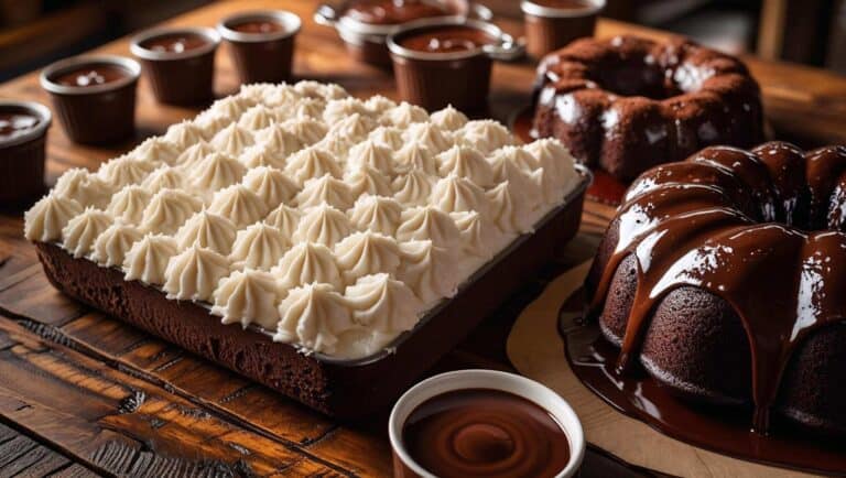 homemade chocolate cakes on a table