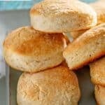 Homemade Cracker Barrel biscuits on a plate.