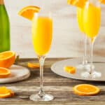 Mimosas made with fresh orange juice