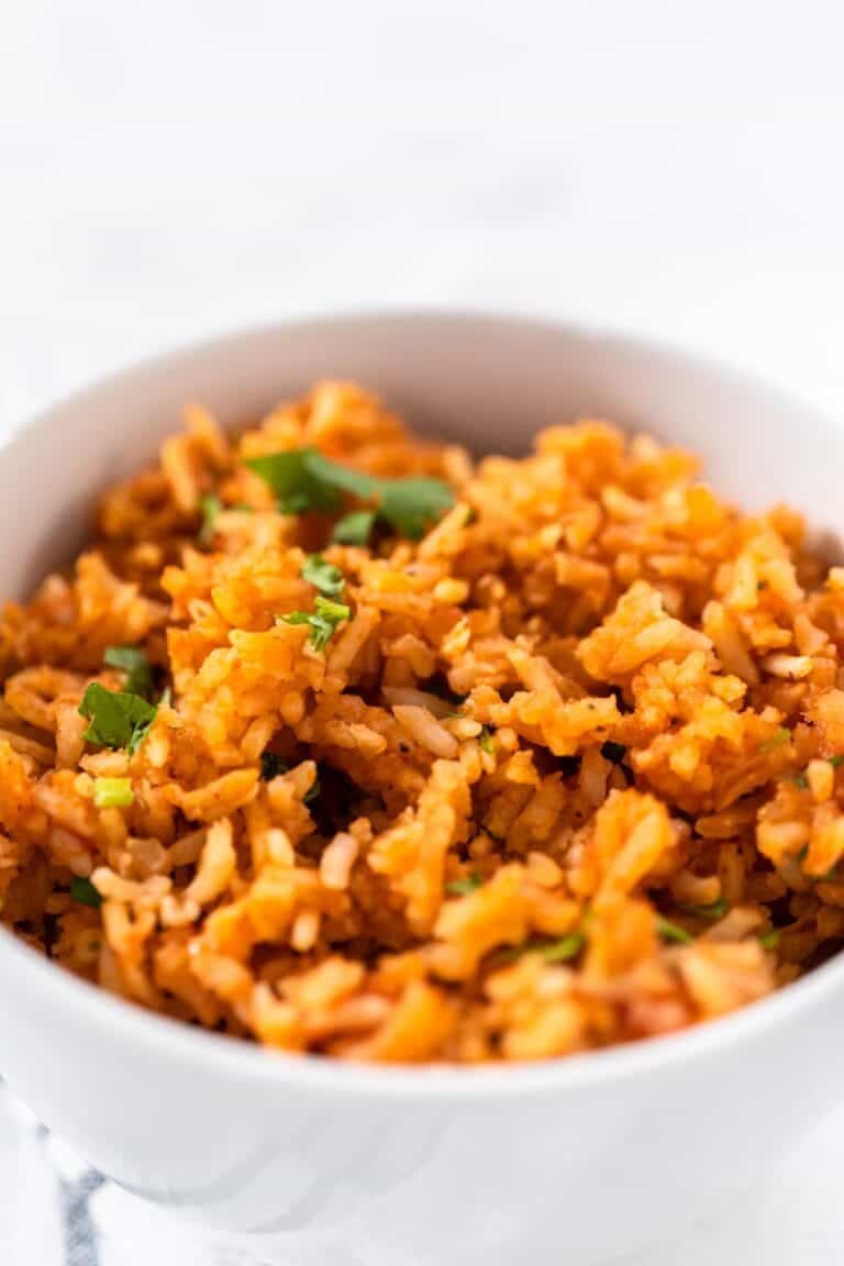 A bowl of copycat Guadalajara Spanish rice.