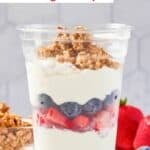 Homemade McDonald's fruit and yogurt parfait with granola.