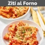 Homemade Olive Garden five cheese zito al forno on plates and forks next to them.