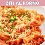 Homemade Olive Garden five cheese ziti al forno on a plate.