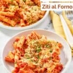 Two servings of homemade Olive Garden 5 cheese ziti al forno.