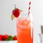 Homemade Olive Garden Italian rum punch in a tall glass.