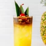 Homemade PF Chang's mai tai in a tall glass.