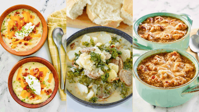 3 different soups from restaurants