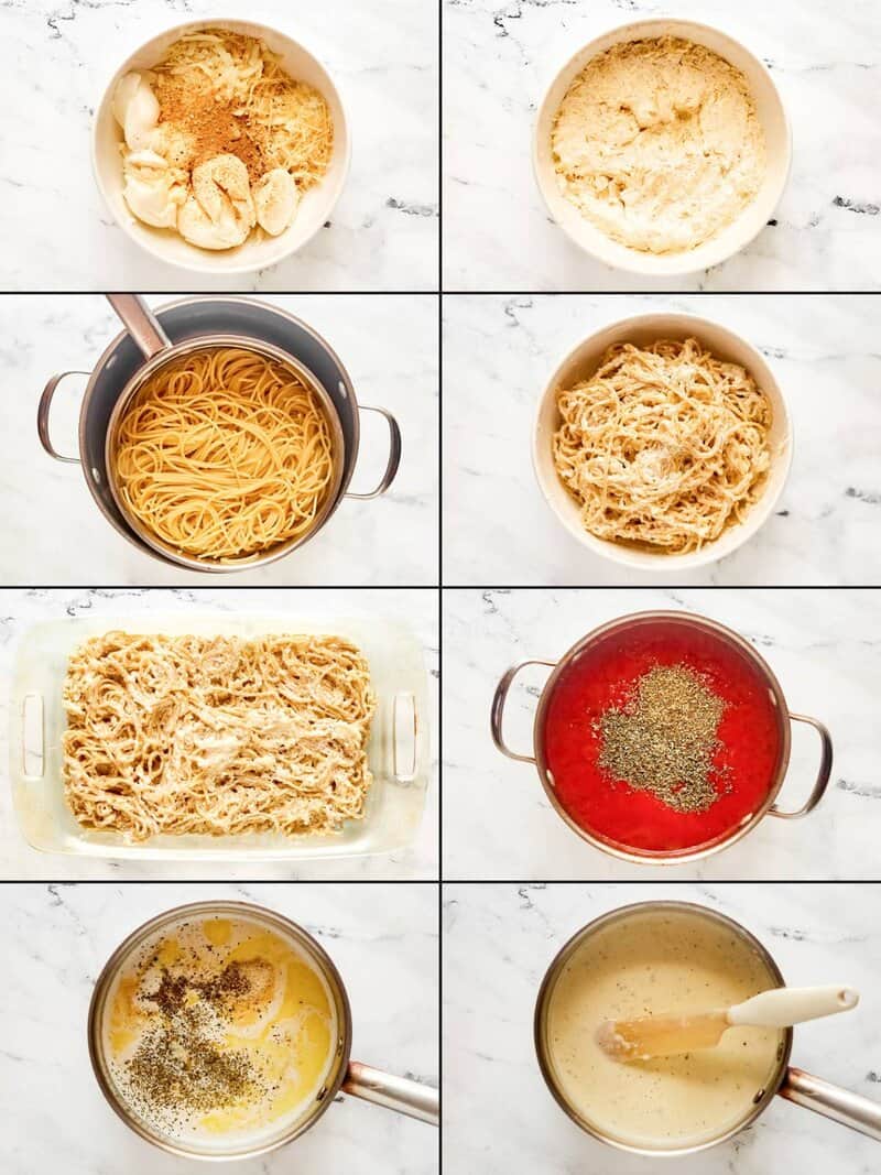Making copycat Cheddar's spasagna.