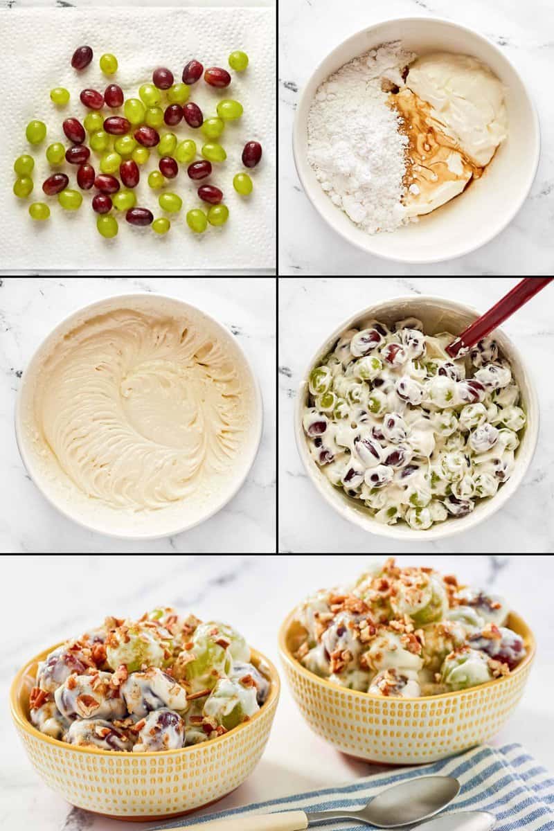 Making copycat chicken salad chick grape salad.