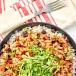 A rice bowl with homemade Chipotle honey chicken.