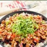 Homemade Chipotle's honey chicken, black beans, pico de gallo, and lettuce over rice.