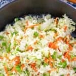 A bowl of homemade freezer slaw.