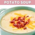 A bowl of homemade Jason's Deli Irish potato soup.