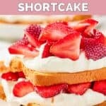 Copycat Jason's Deli strawberry shortcake with homemade whipped cream.
