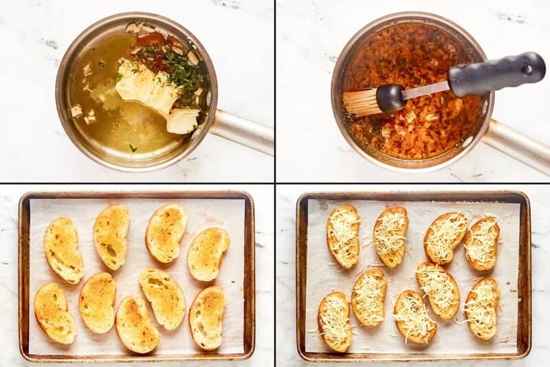 Making copycat Marie Callender's garlic toast.
