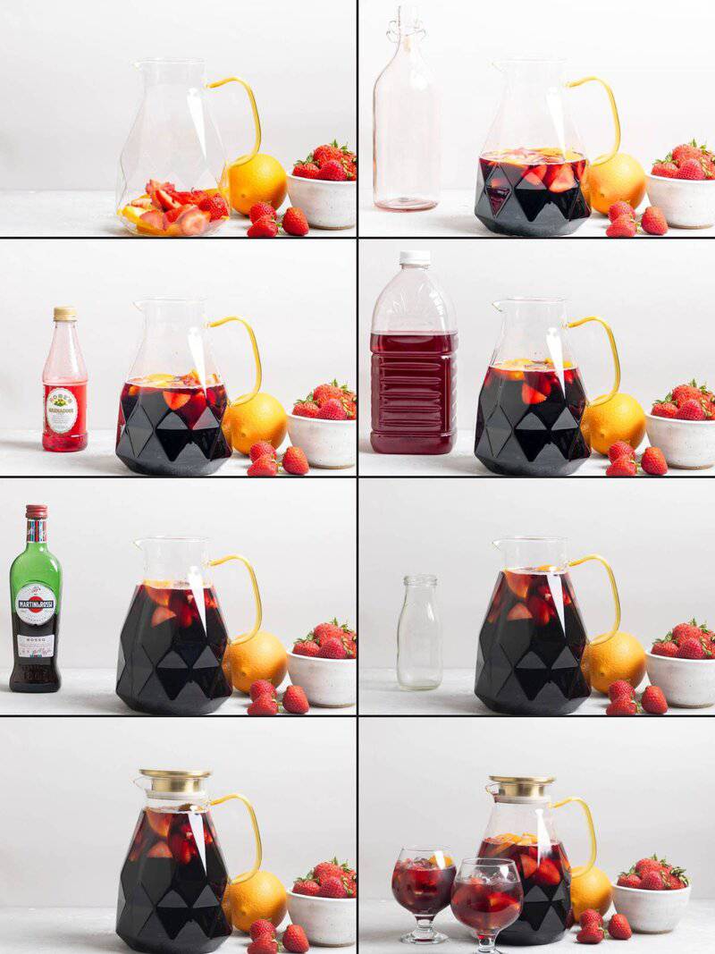 Making and serving copycat Olive garden sangria.