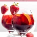 Two glasses of homemade Olive Garden sangria.